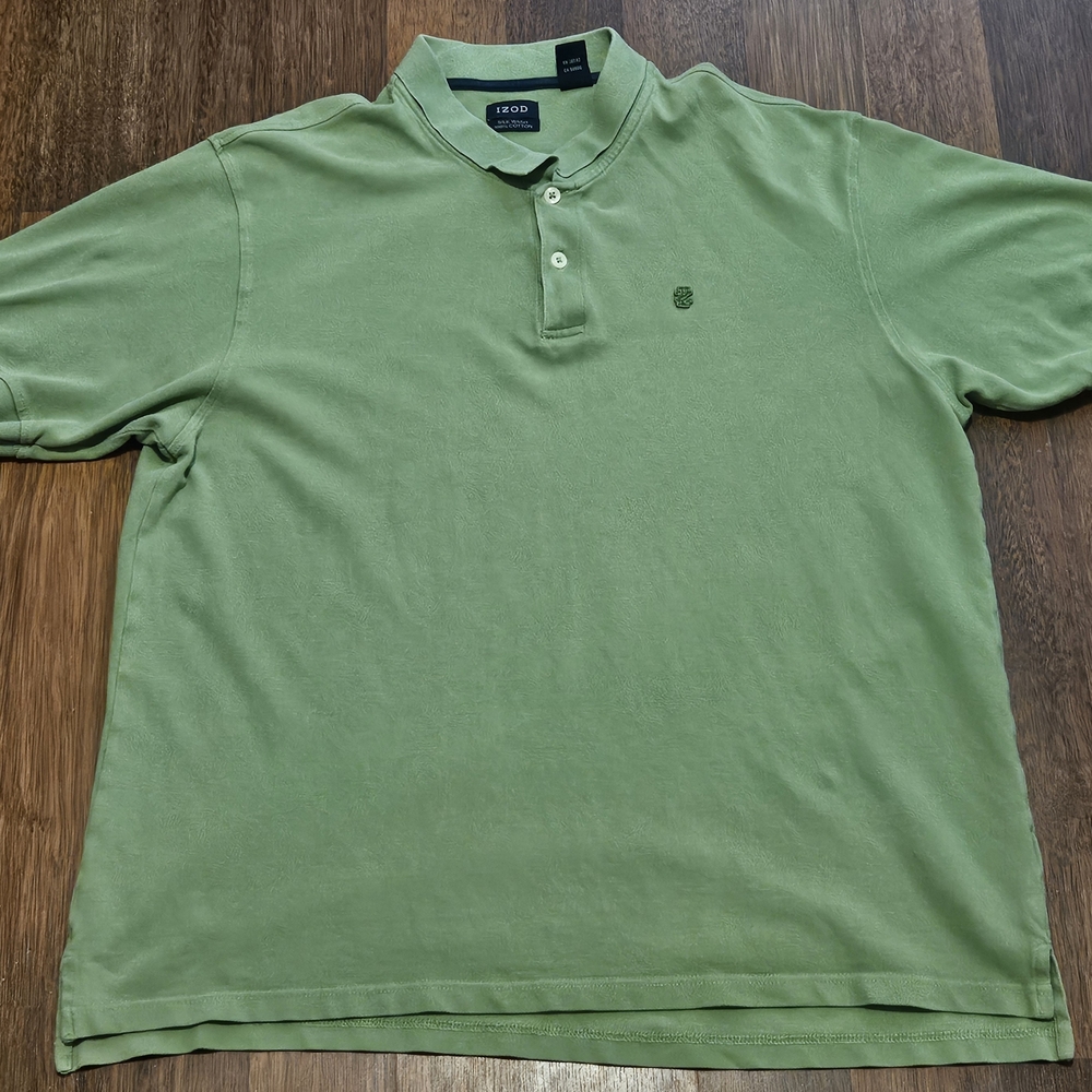 IZOD mens polo silk wash SIZE XXL COLOR GREEN LXXXL1